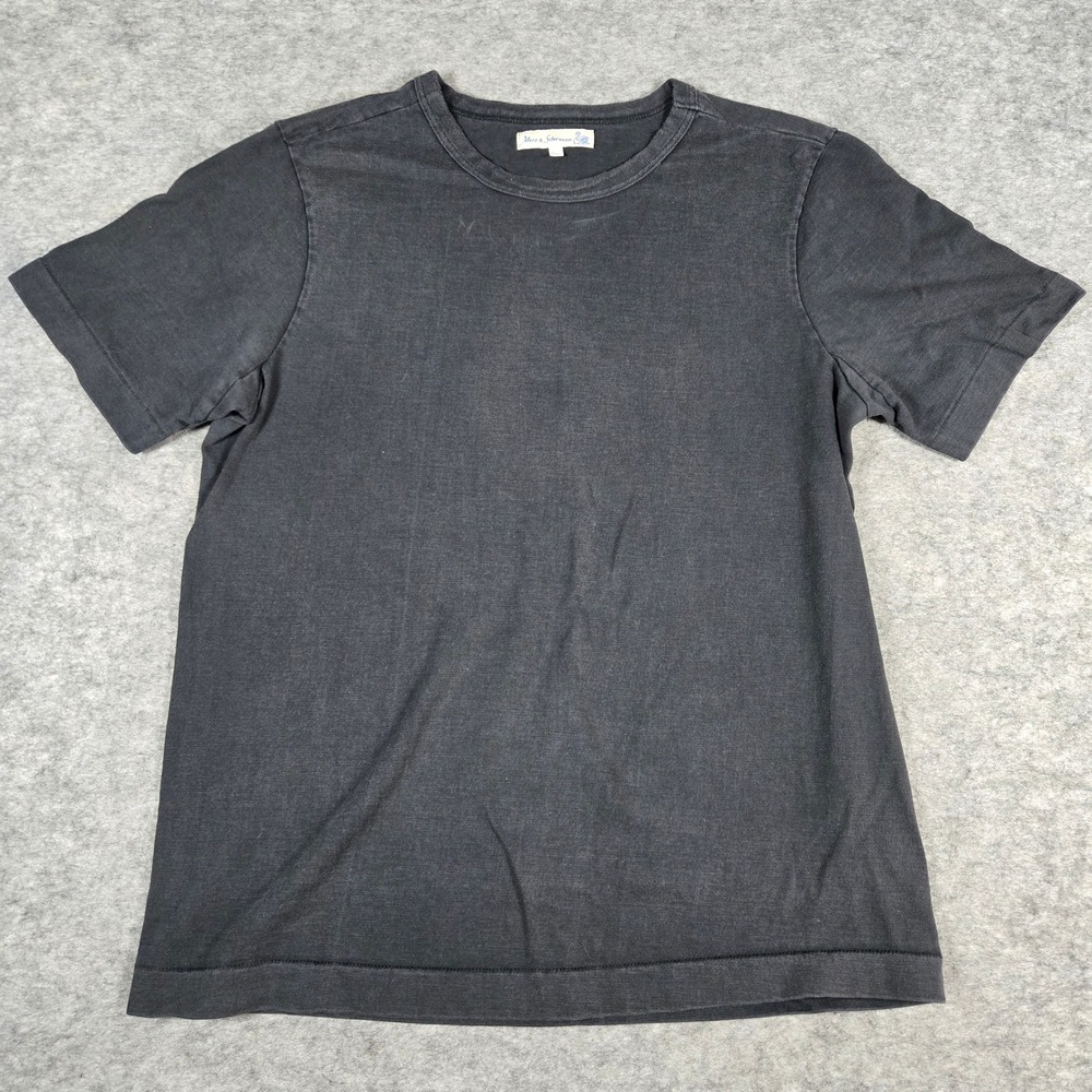 Merz b. Schwanen Mens Black 215 Loopwheeled Crewneck T-Shirt Size 5/M